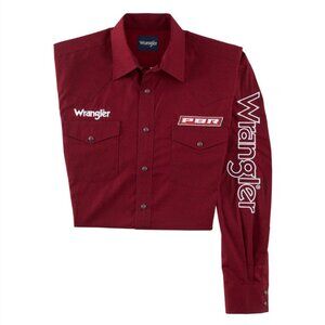 MEN'S WRANGLER® PBR® LOGO LONG SLEEVE WESTERN SNAP SHIRT